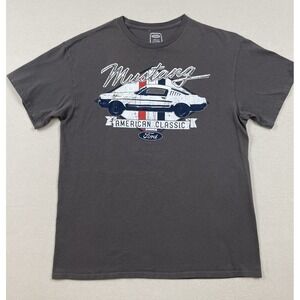 Ford‎ Mustang American Classic Official T-Shirt Mens L Gray Short Sleeve Cotton
